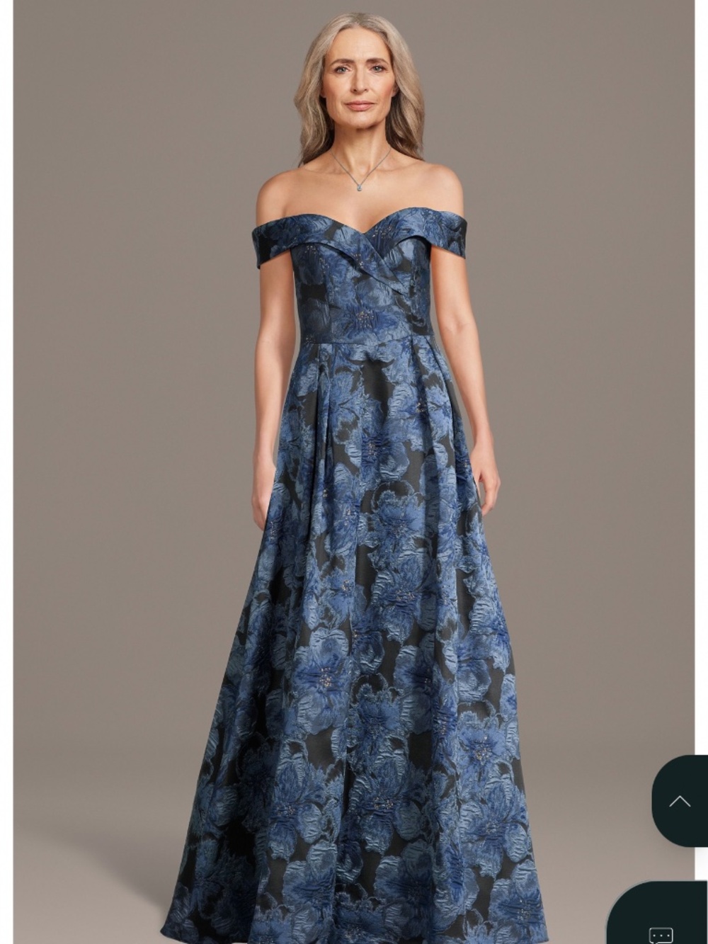 Oleg Cassini Navy Blue Floral Brocade Midi Dress | Size 12 | NWT